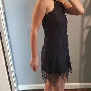 Vintage Y2K Black Lace Goth Slip Dress Women's Small